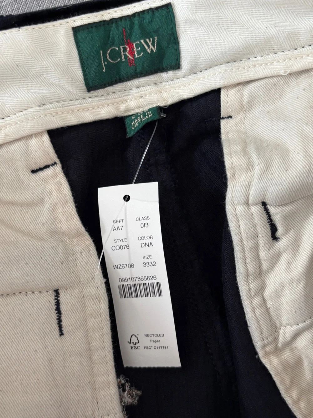 J.Crew Classic-fit 8-wale corduroy pant with dog embroidery 33/32